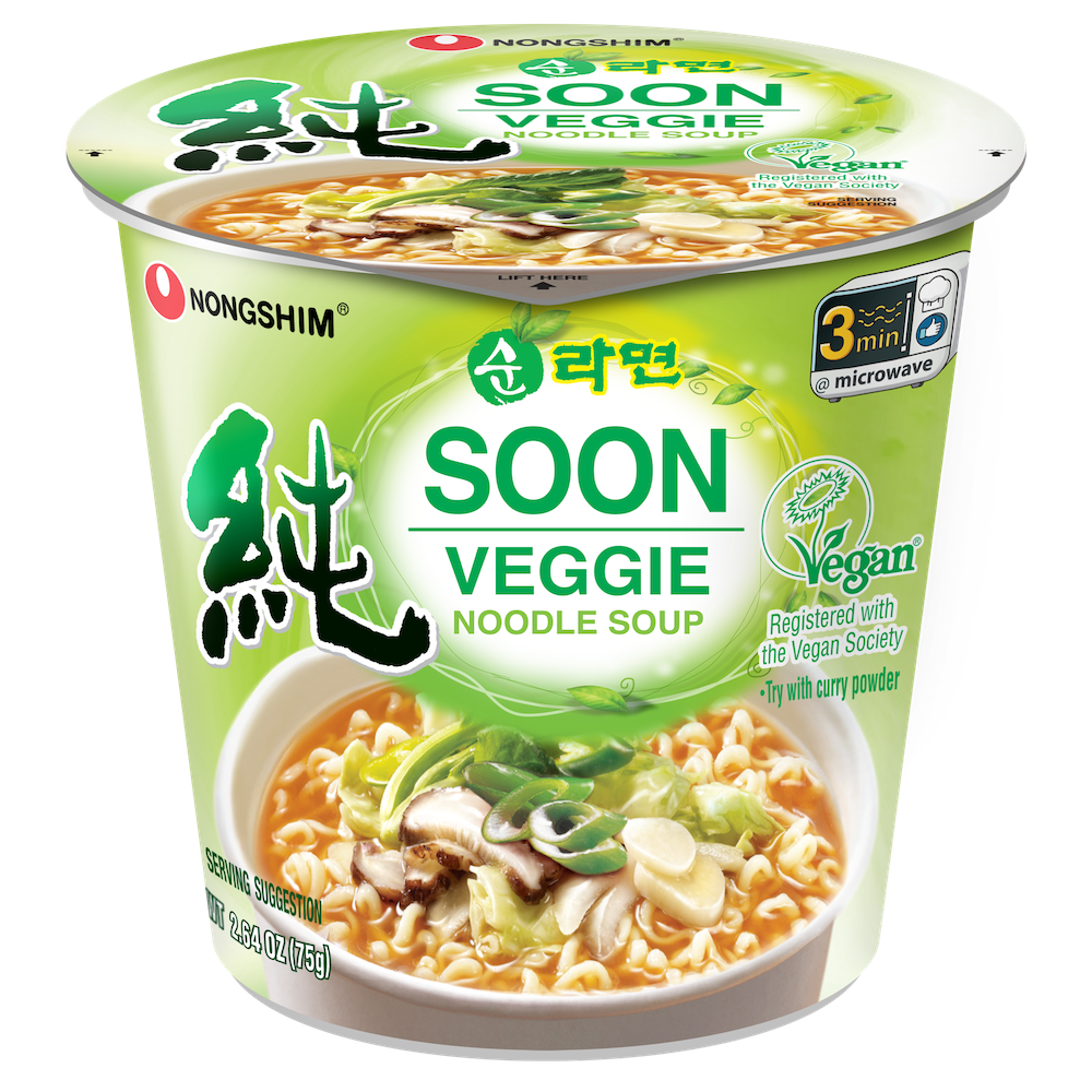 Nongshim Soon Veggie Noodle Cup, Vegan - 6 Pack